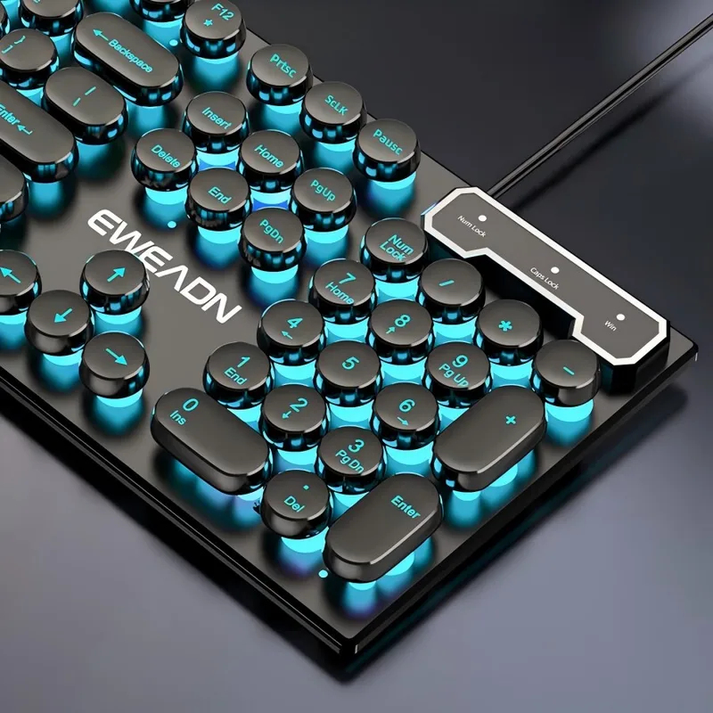 Laptop Accessories Toy - Retro Punk Mekanik Hissiyatlı Klavye Mouse