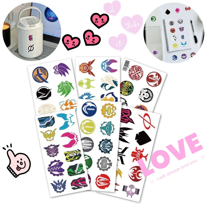 Laptop Accessories Toy - 60 sayfa Kamen Rider Logo Çıkartmaları