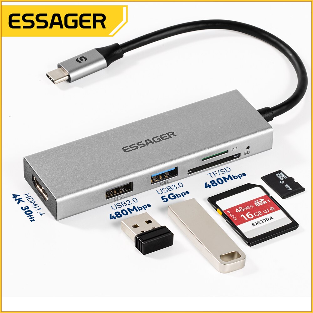 Essager 5 in 1 USB C HUB HDMI- - Usb C Docking Hub incelemesi ve fiyatı